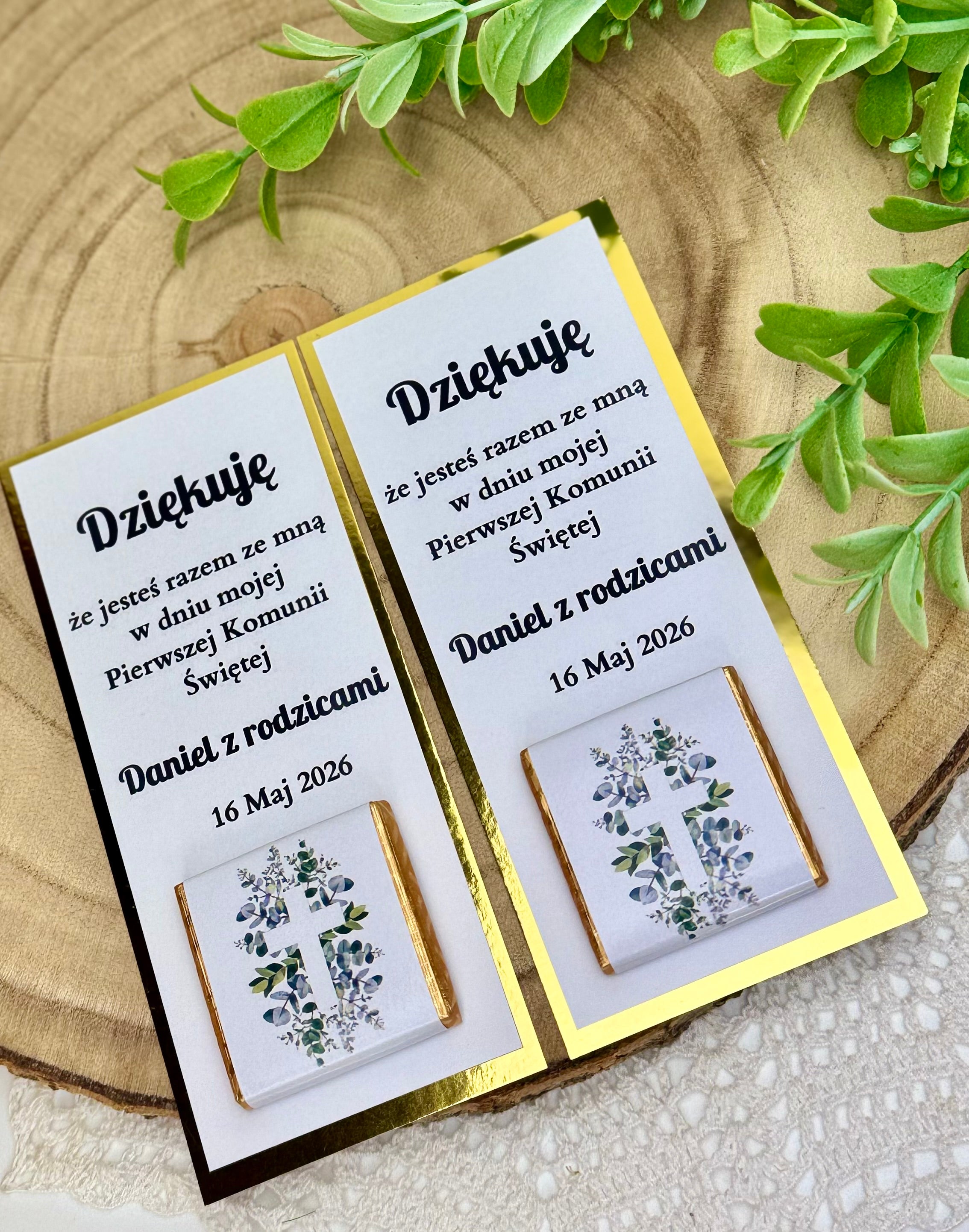 Czekoladki ze złotą karteczką- 10 sztuk