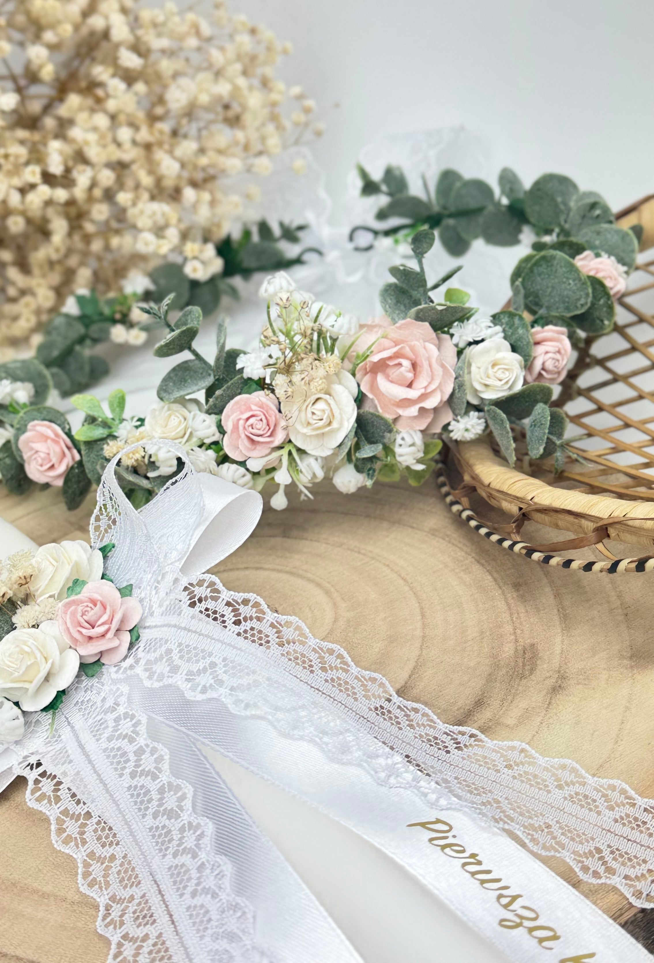 Rustykalny wianuszek oraz ozdoba do świecy