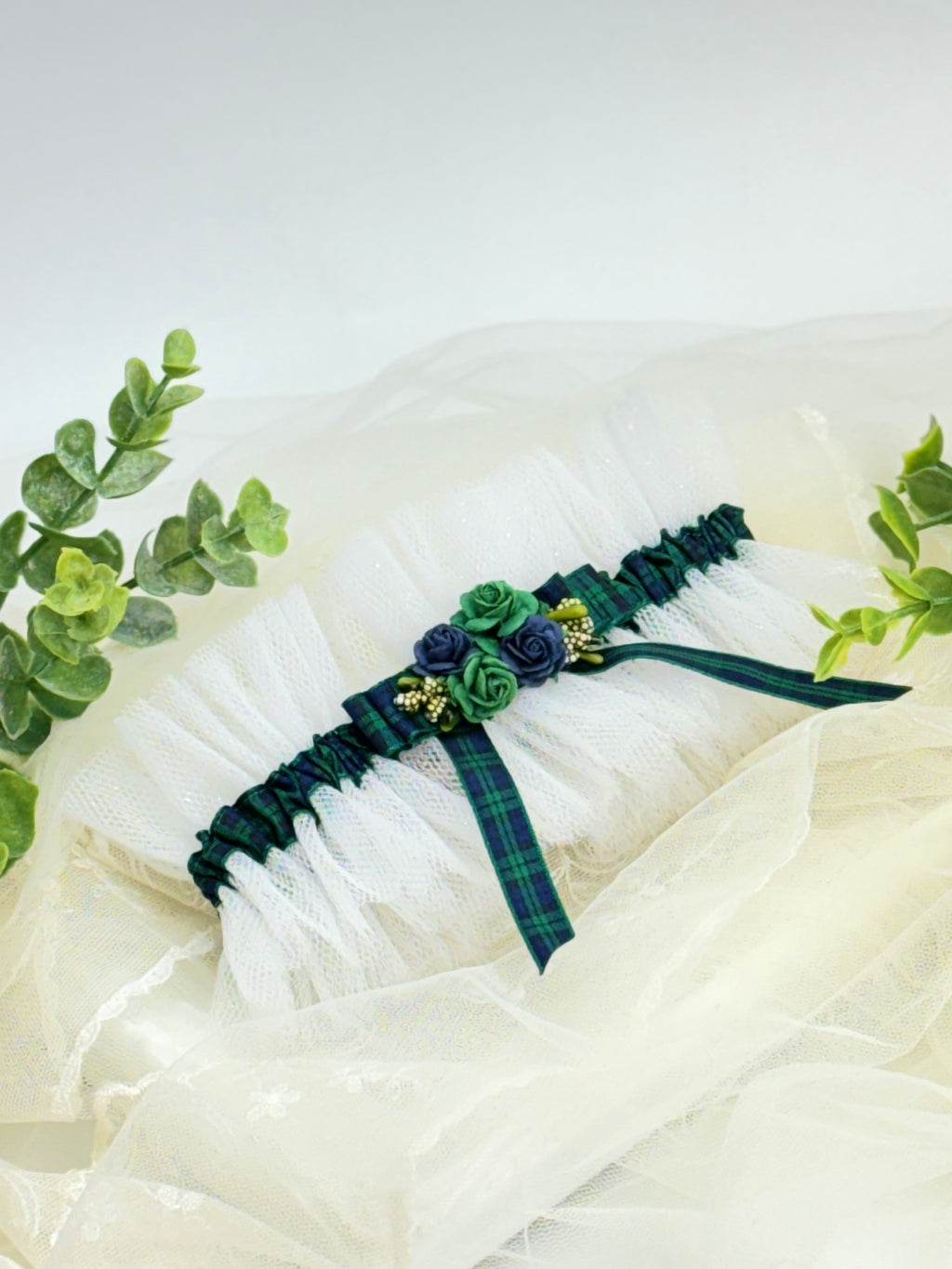 Podwiązka ze wstążką w Szkocką kratę