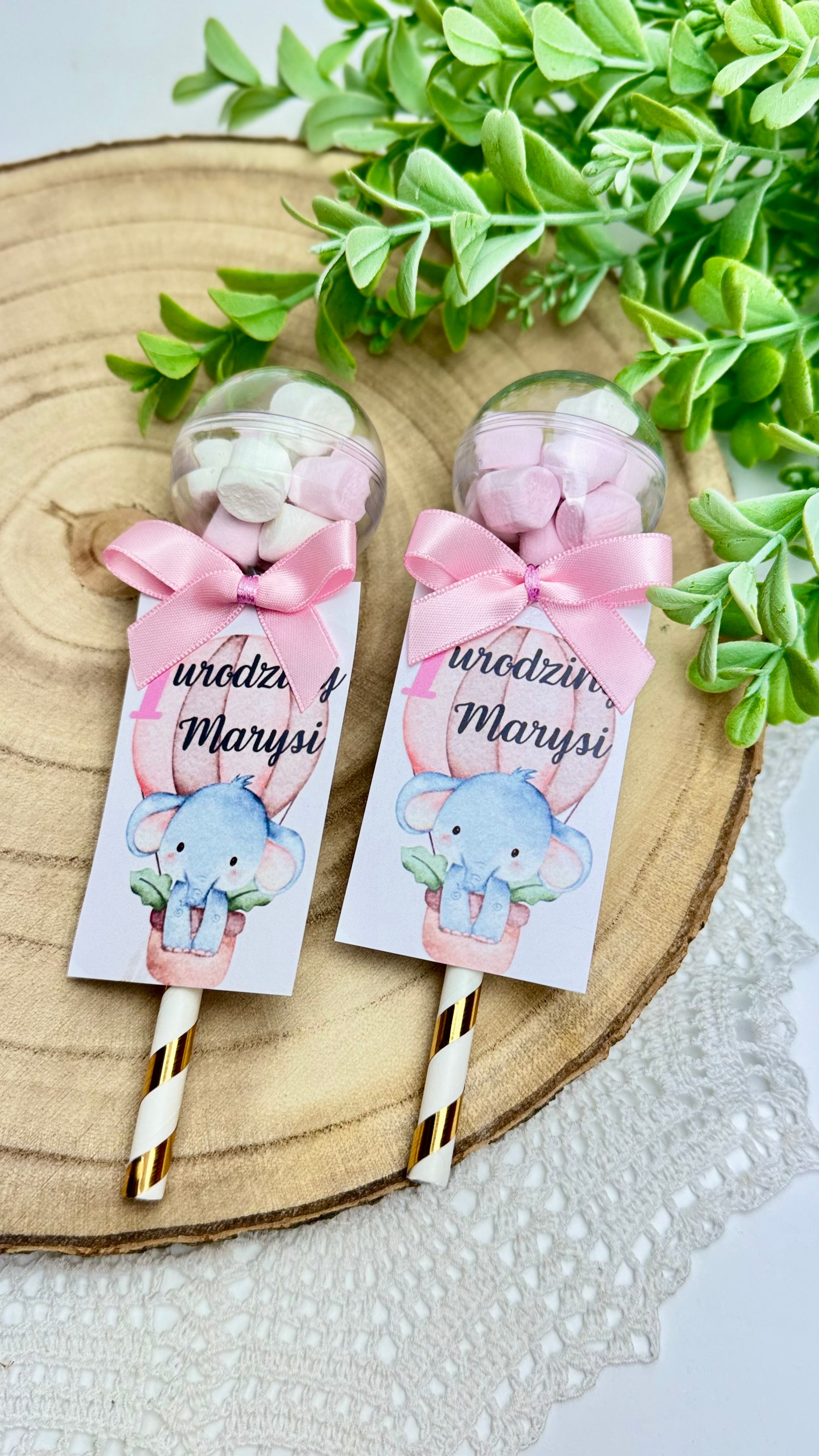 Urodzinowe Grzechotki z marshmallow 10 sztuk