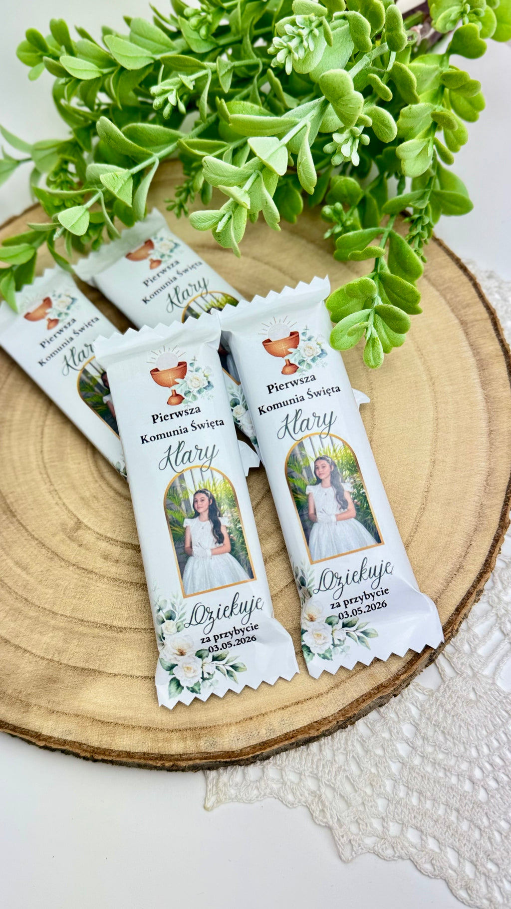 Czekoladki dla gości komunijnych – personalizowane 20 sztuk
