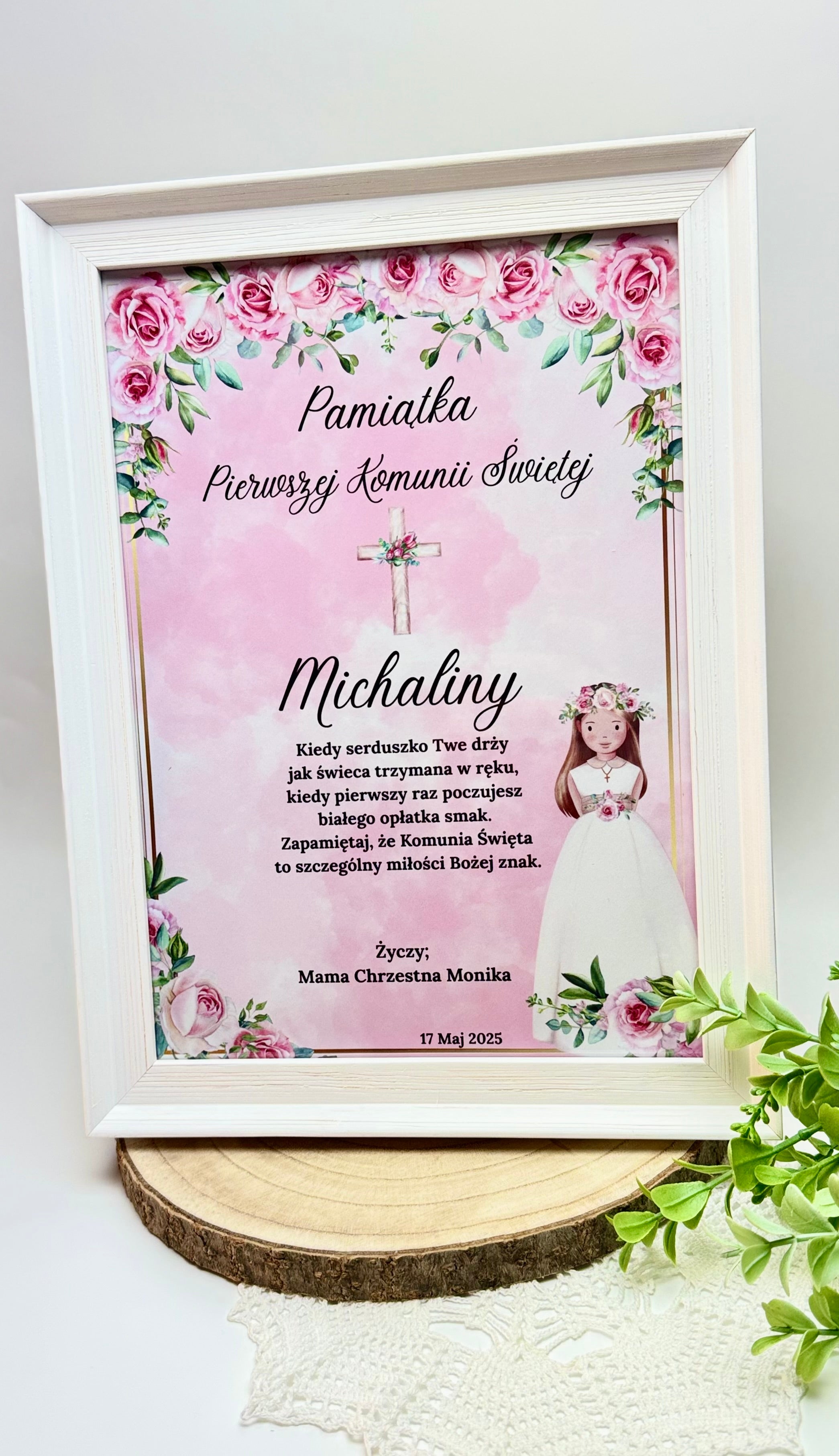 Ramka A4 Pamiątka Pierwszej Komunii Świętej