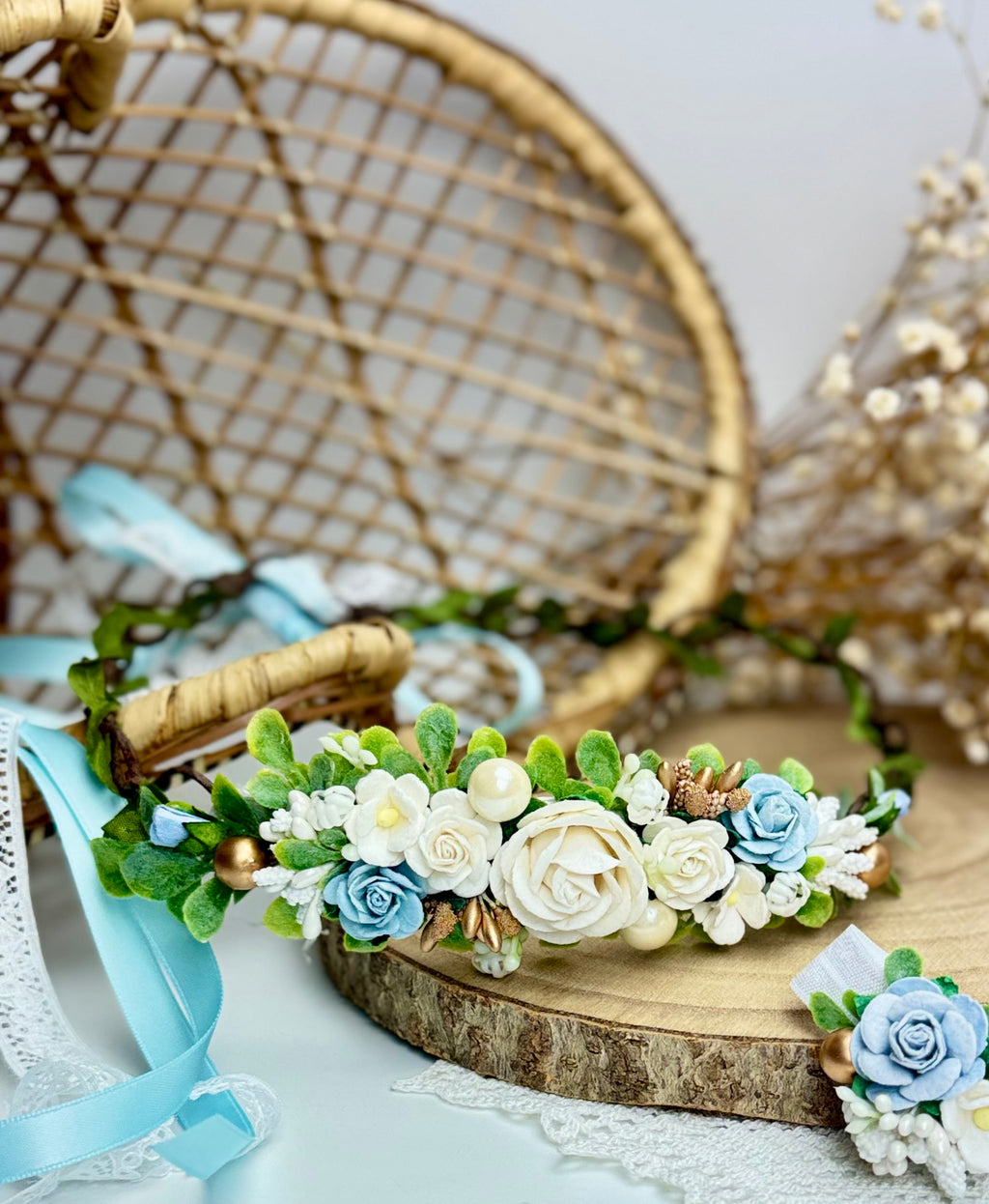 Piękny wianuszek w rustykalnych stylu