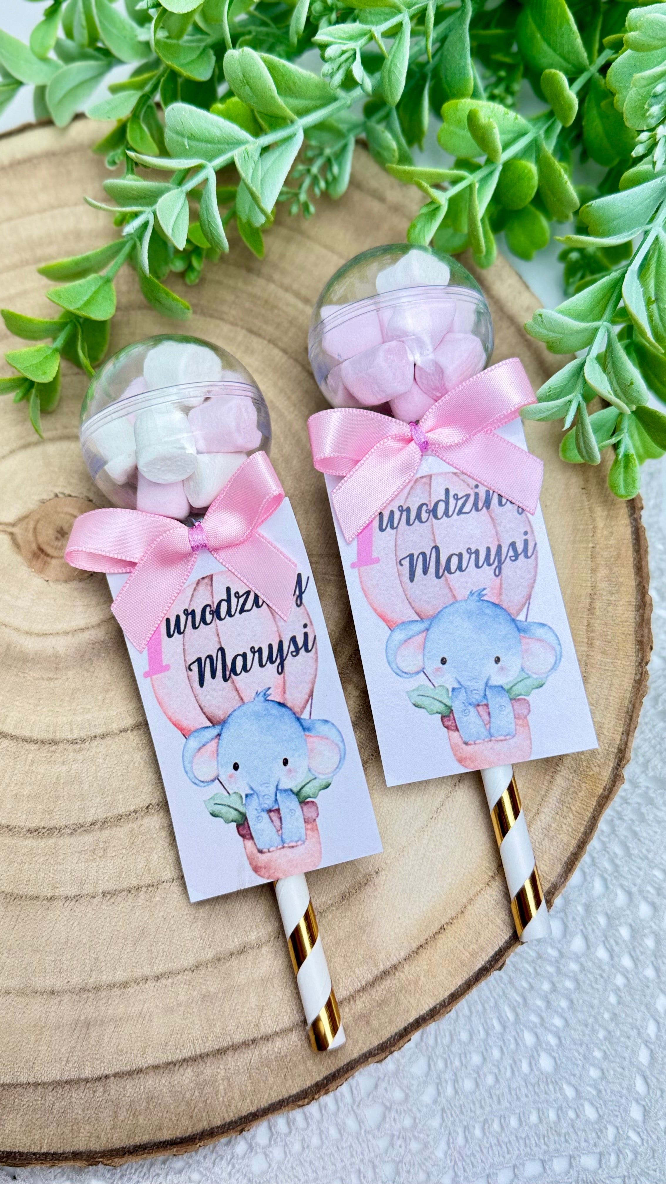 Urodzinowe Grzechotki z marshmallow 10 sztuk