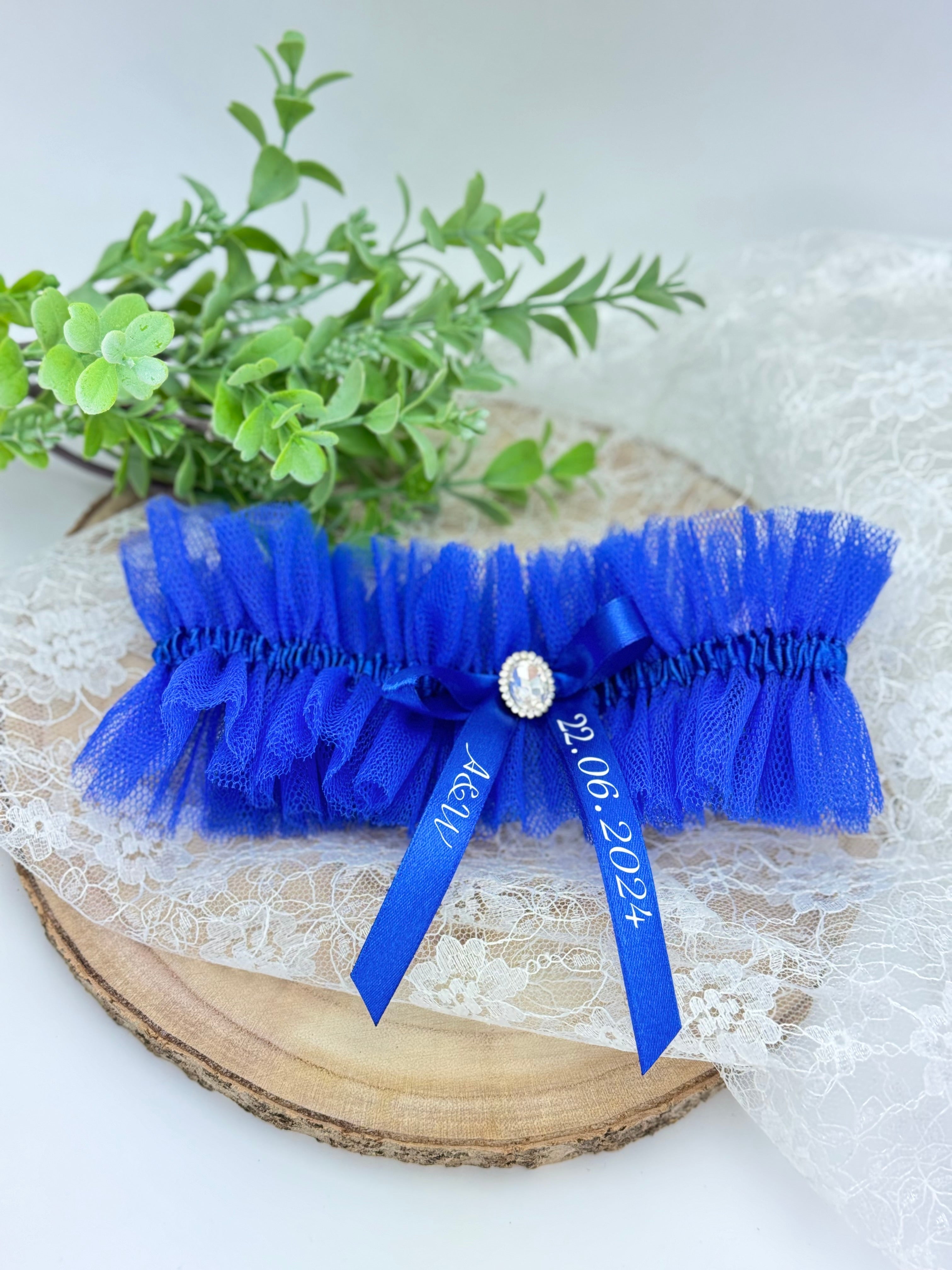 Podwiązka tiulowa- Granatowa