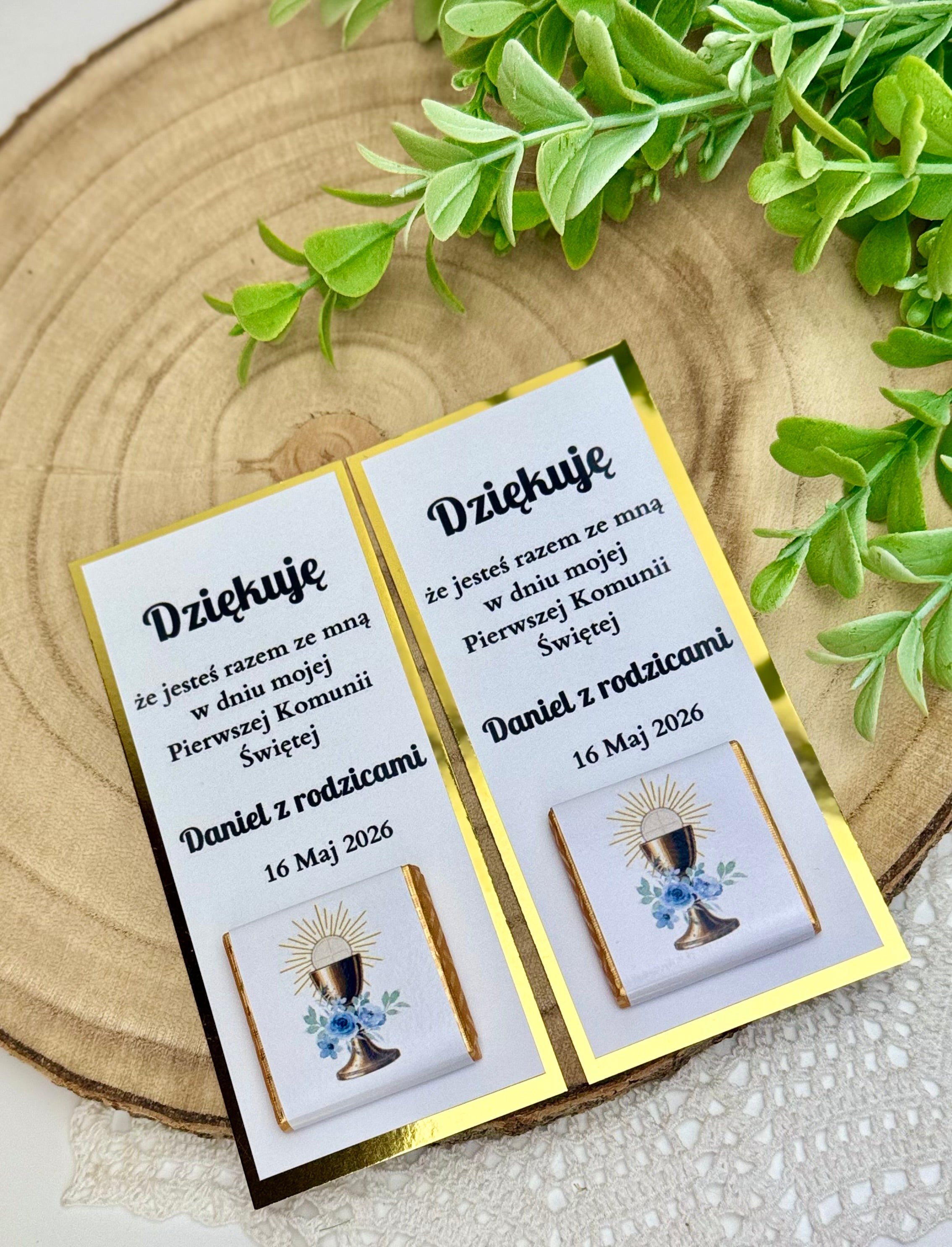 Czekoladki ze złotą karteczką- 10 sztuk