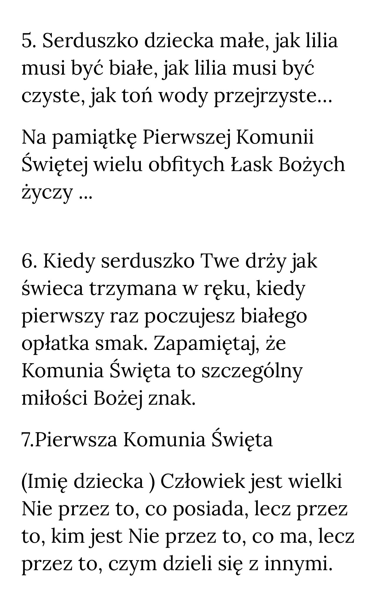 Pamiątka z okazji Pierwszej Komunii Świętej