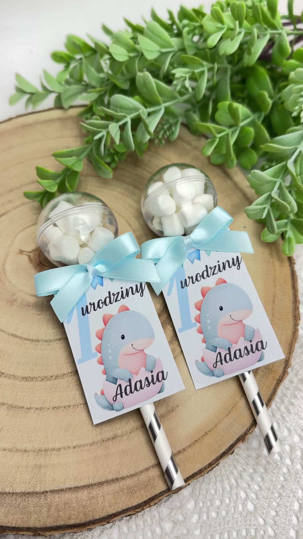 Urodzinowe Grzechotki z marshmallow 10 sztuk