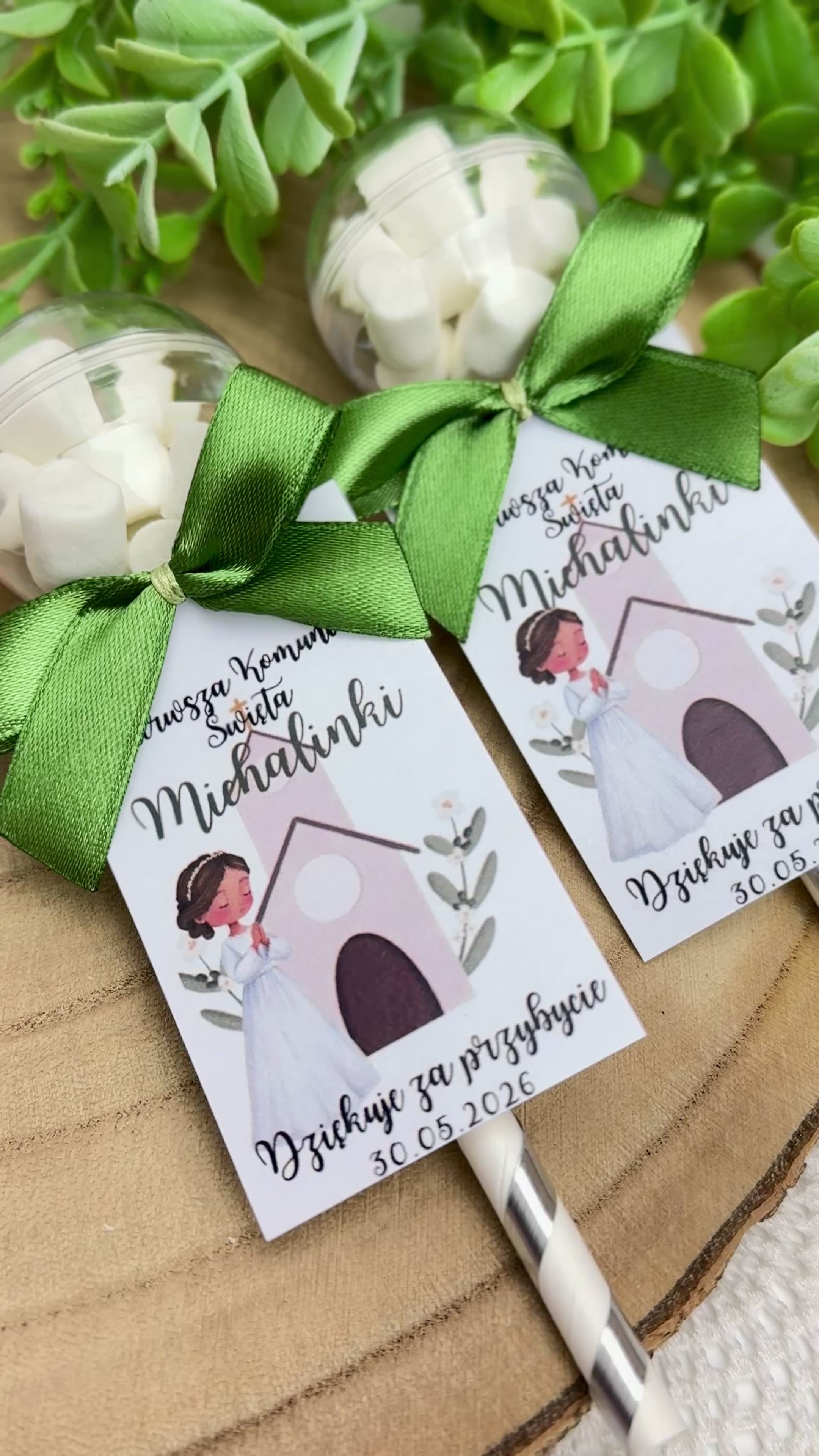 Grzechotki z marshmallow 10 sztuk wersja komunijna