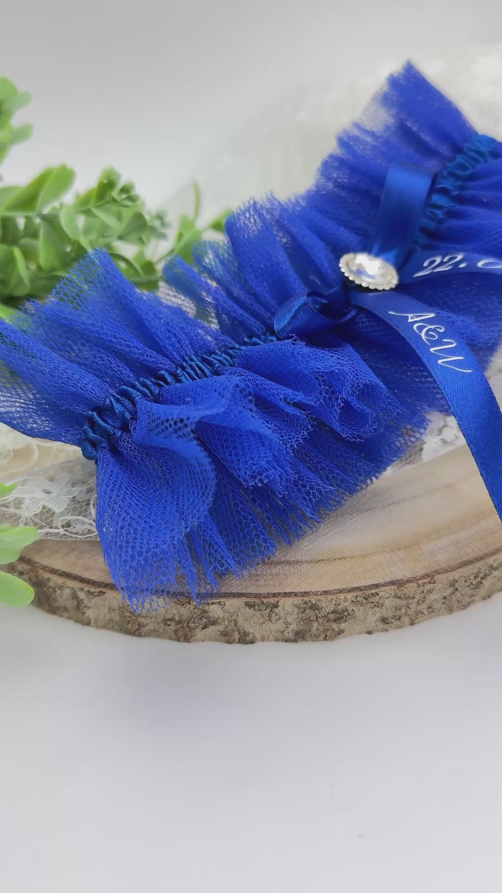 Podwiązka tiulowa- Granatowa